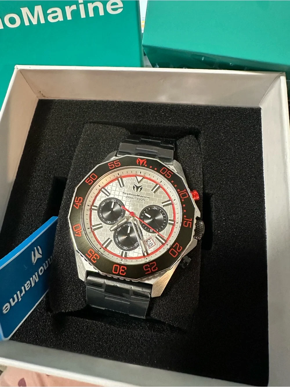 TechnoMarine Racing Legends Men's Watch - 44.2mm, Black, Red (TM-525026)